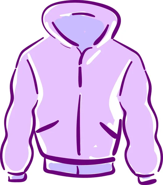 Een Comfortabel Dragen Roze Vest Met Hoody Vector Kleur Tekening — Stockvector