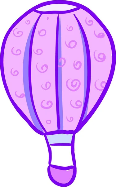 Grand Parachute Rose Volant Vecteur Couleur Dessin Illustration — Image vectorielle