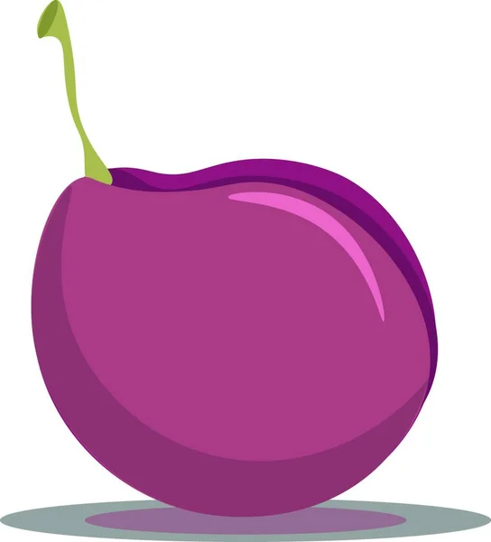 Delicioso Color Rosa Fruta Ciruela Vector Dibujo Ilustración — Archivo Imágenes Vectoriales