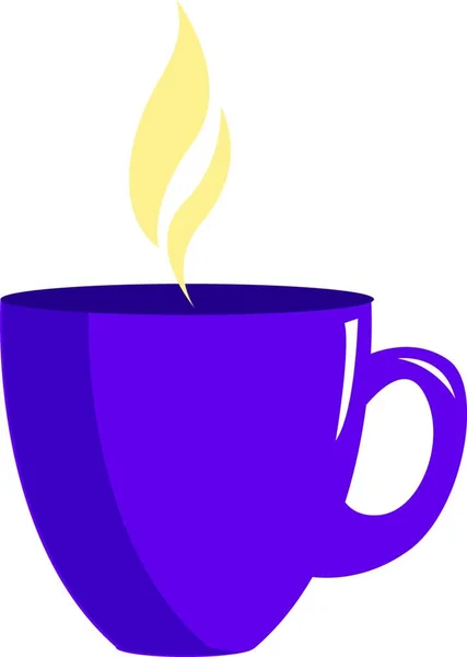 Una Taza Café Púrpura Con Café Caliente Humo Dibujo Ilustración — Vector de stock