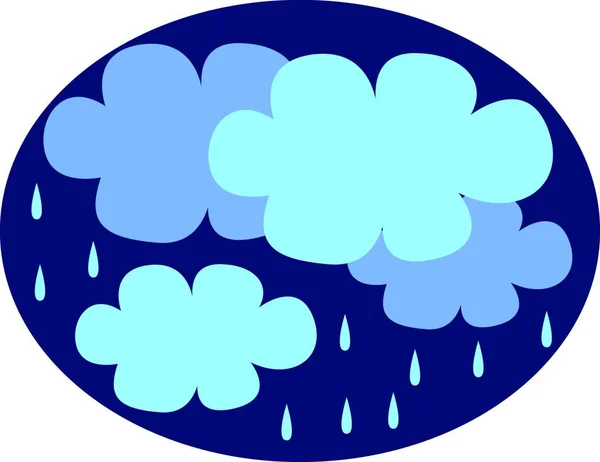 Regen Verschijnen Van Donker Blauwe Wolken Vector Kleur Tekening Illustratie — Stockvector