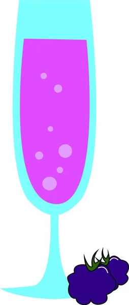 Pittura Articoli Vetro Pieni Succo Bacca Viola Colore Due Bacche — Vettoriale Stock
