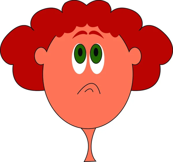 Карикатурное Лицо Девушки Рыжих Волосах Зеленых Глазах Ухмылкой Векторном Рисунке — стоковый вектор