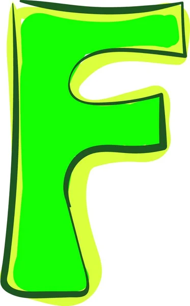 Uma Estatueta Alfabética Cor Verde Representa Alfabeto Desenho Ilustração Cores — Vetor de Stock