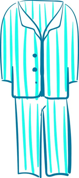 Mavi Çizgili Beyaz Erkek Gece Elbisesi Çizimi Iki Koyu Mavi — Stok Vektör