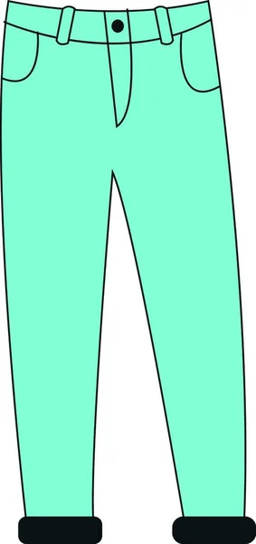 Portrait Pantalon Couleur Bleue Vitrine Conçu Avec Deux Poches Avant — Image vectorielle
