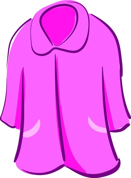 Clipart Una Camicia Notte Vetrina Colore Rosa Con Colletti Contrasto — Vettoriale Stock