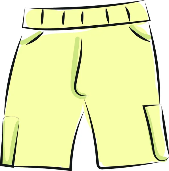 Clipart Pantalón Color Amarillo Escaparate Con Bolsillos Impreso Con Diseños — Archivo Imágenes Vectoriales