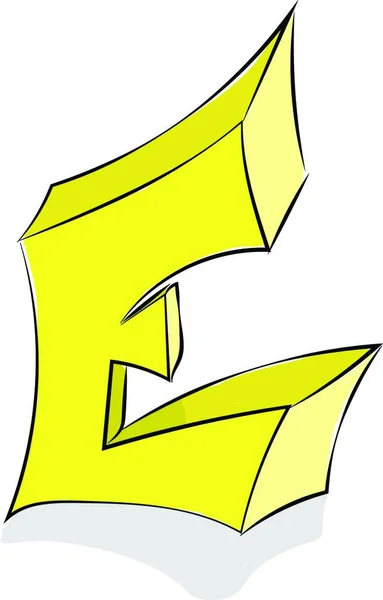 Żółto Kolorowa Figurka Alfabetyczna Przedstawia Rysunek Lub Ilustrację Koloru Wektorowego — Wektor stockowy