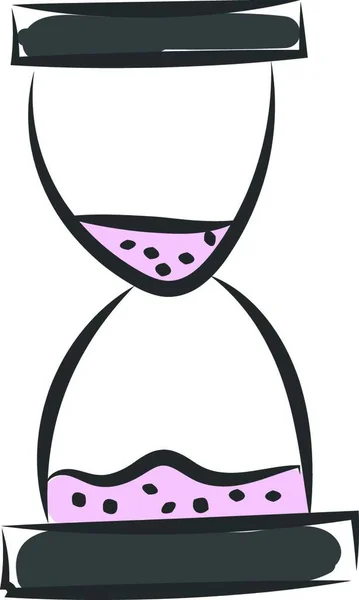 Une Horloge Sable Verre Dessin Illustration Couleur Vecteur Sable Violet — Image vectorielle