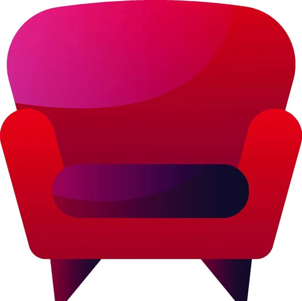 Rotes Sofa Einfache Vektorillustration Auf Weißem Hintergrund — Stockvektor