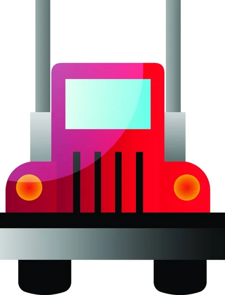 白い背景に大きな赤いトラックの正面図のベクトルイラスト — ストックベクタ
