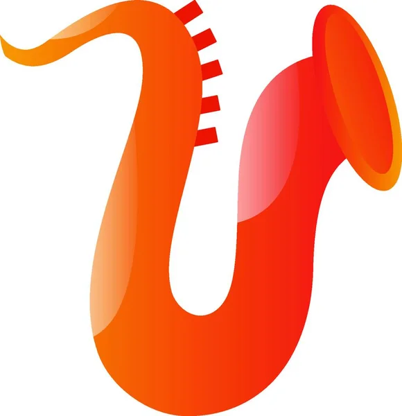 Einfache Vektorillustration Einer Orangen Trompete Auf Weißem Hintergrund — Stockvektor
