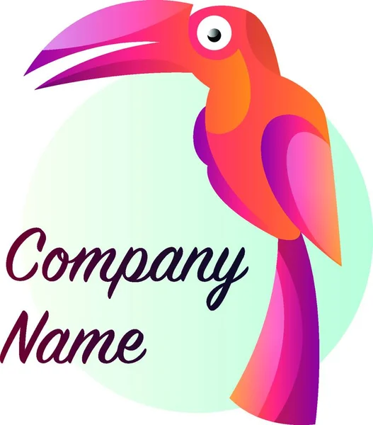 Parot Colorido Simple Con Diseño Del Logotipo Del Vector Texto — Archivo Imágenes Vectoriales