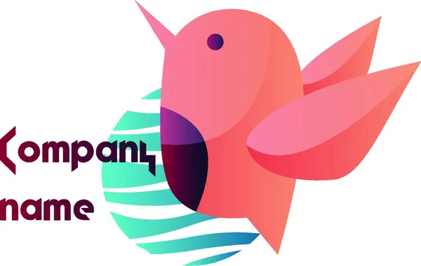 Векторний Дизайн Логотипу Світло Рожевого Птаха Порожнім Текстом Білому Тлі — стоковий вектор