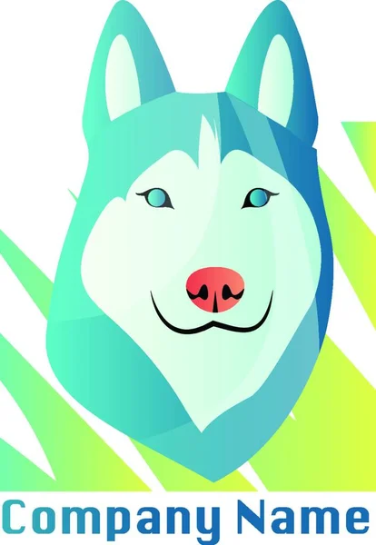 Husky Dog Vector Logo Ontwerp Een Witte Achtergrond — Stockvector
