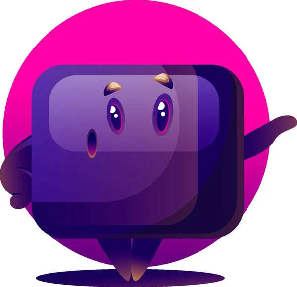Purple Cartoon Monster Vector Illsutration White Bacground — Stock Vector