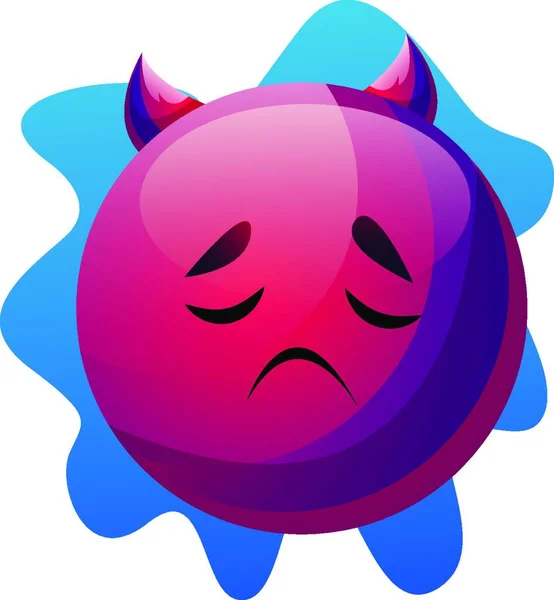 Sad Purple Cartoon Monster Vector Illustartion Witte Achtergrond — Stockvector