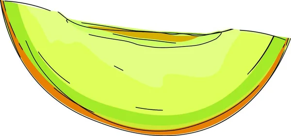 Een Vers Stukje Grote Meloen Gele Kleur Vector Kleur Tekening — Stockvector