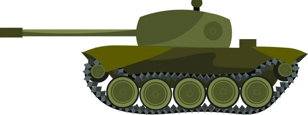 Heavy Tank Green Color Ready Fight Vector Color Drawing Illustration — Stock Vector