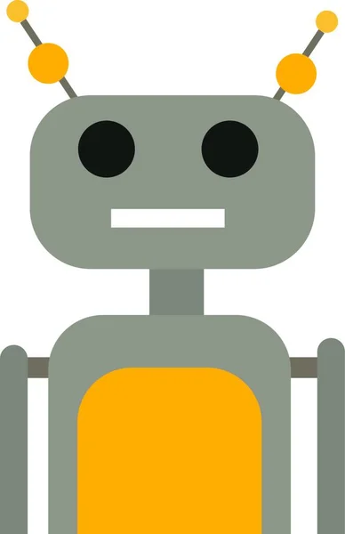 Eine Moderne Technologie Grauer Roboter Mit Gelben Designs Darin Mit — Stockvektor