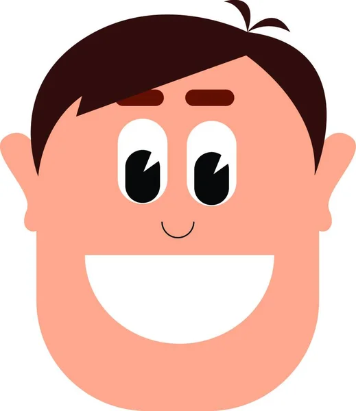 Joven Sonriente Feliz Con Pelo Castaño Estilo Pelo Moderno Vector — Vector de stock