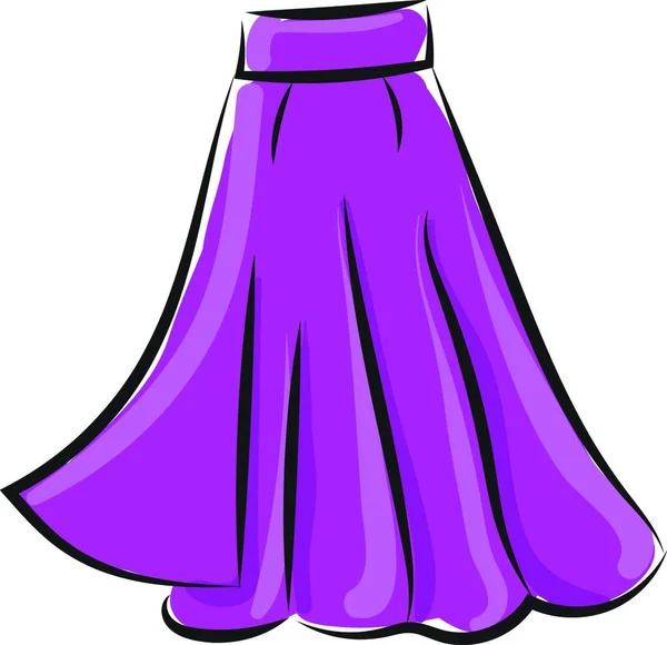 ショーケースの紫色のスカートフォームのクリップアートは 上部にフィッティングし 非常に多くのフリルベクトルカラー描画やイラストで下部に浮かぶ — ストックベクタ