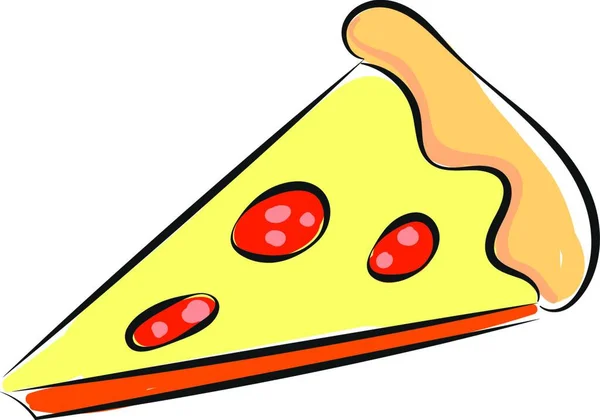 Desenho Uma Fatia Triangular Pizza Com Uma Crosta Grossa Duplo —  Vetores de Stock