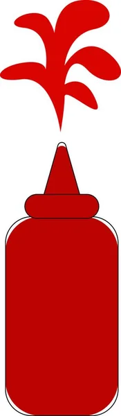 Eine Süße Und Würzige Rote Ketchup Flasche Die Rote Soße — Stockvektor