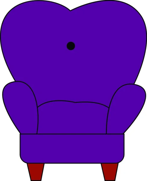 Gran Sillón Alto Color Violeta Con Patas Pequeñas Vector Dibujo — Vector de stock