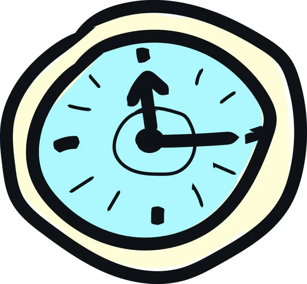 Настінний Годинник Намальований Дизайн Ілюстрація Вектор Білому Тлі — стоковий вектор