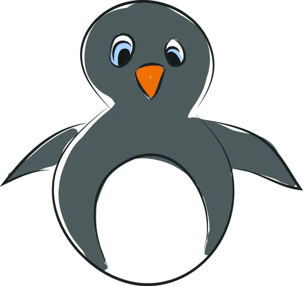 Penguin Kézzel Rajzolt Kialakítás Illusztráció Vektor Fehér Háttér — Stock Vector