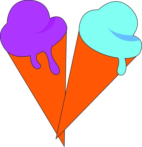Ice Cream Handritad Design Illustration Vektor Vit Bakgrund — Stock vektor