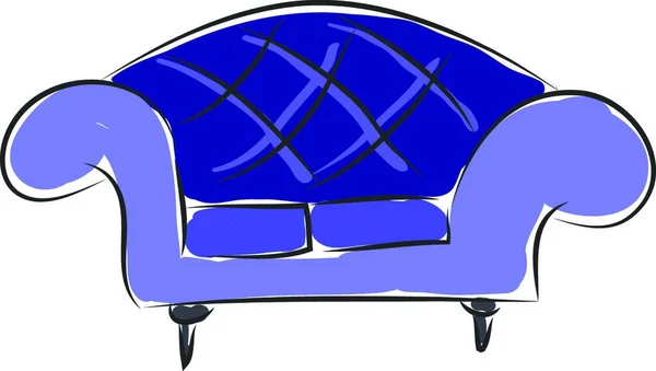 Sofa Kézzel Rajzolt Kialakítás Illusztráció Vektor Fehér Alapon — Stock Vector