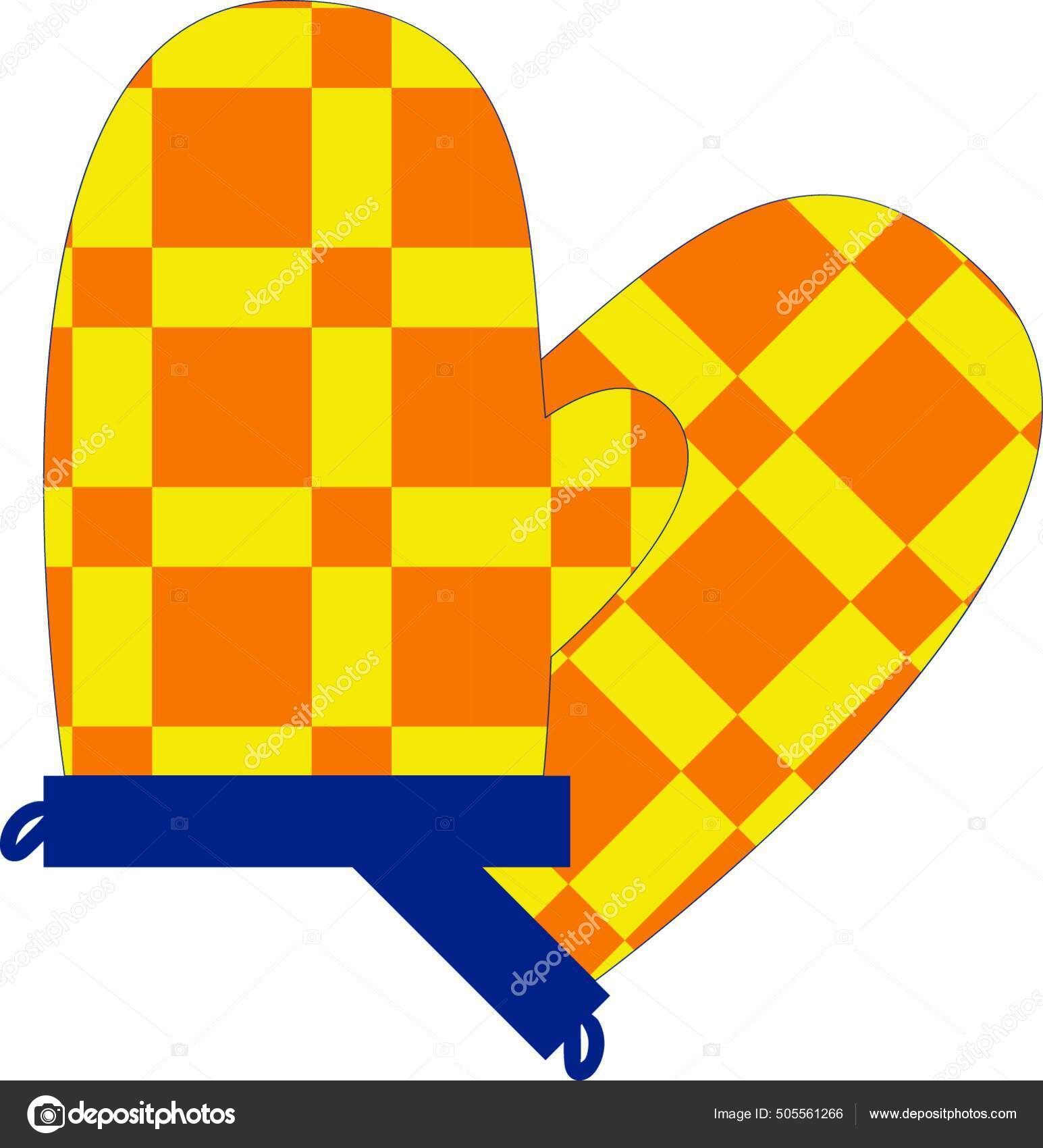 Kitchen Gloves Which Very Colourful Cute Vector Color Drawing