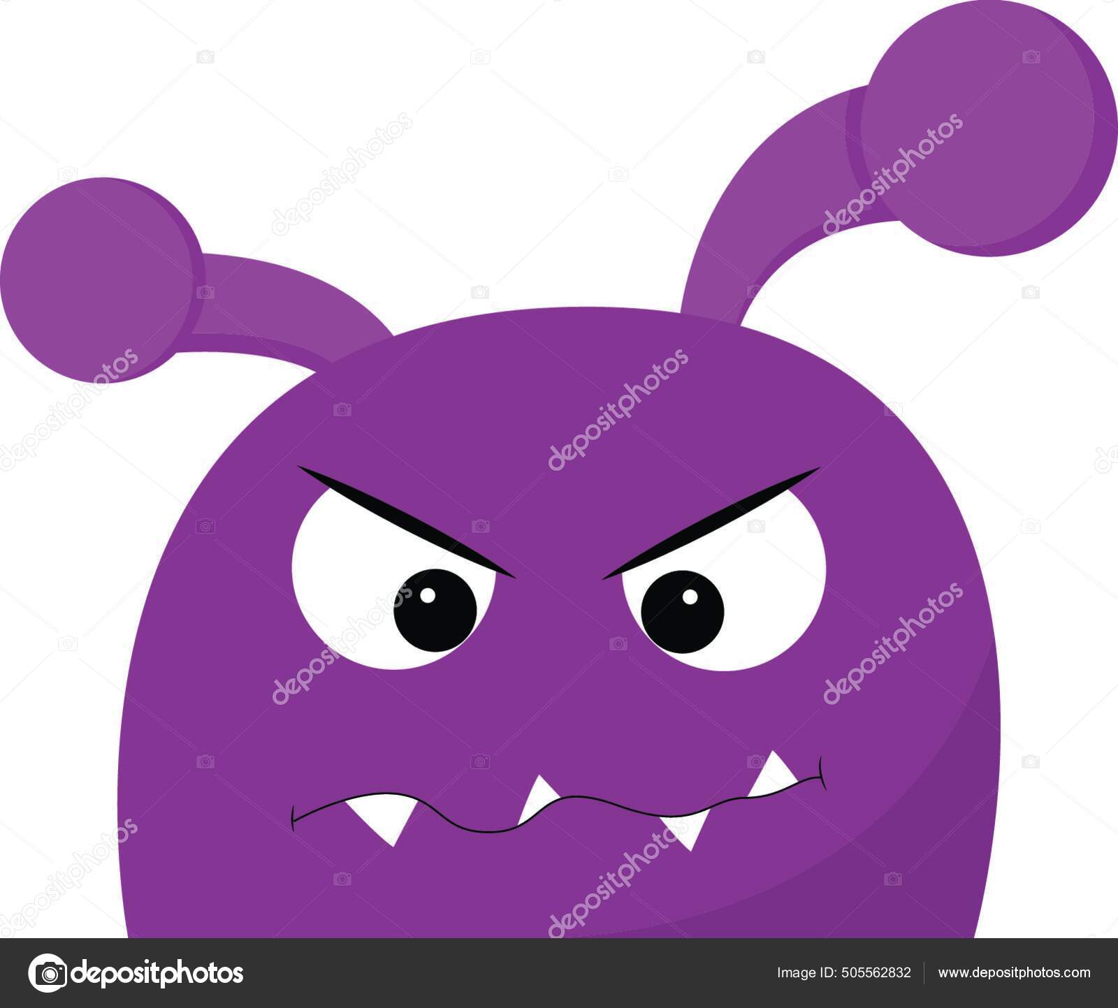 Elemento De Monstro Pequeno Alienígena Roxo Bonito Dos Desenhos