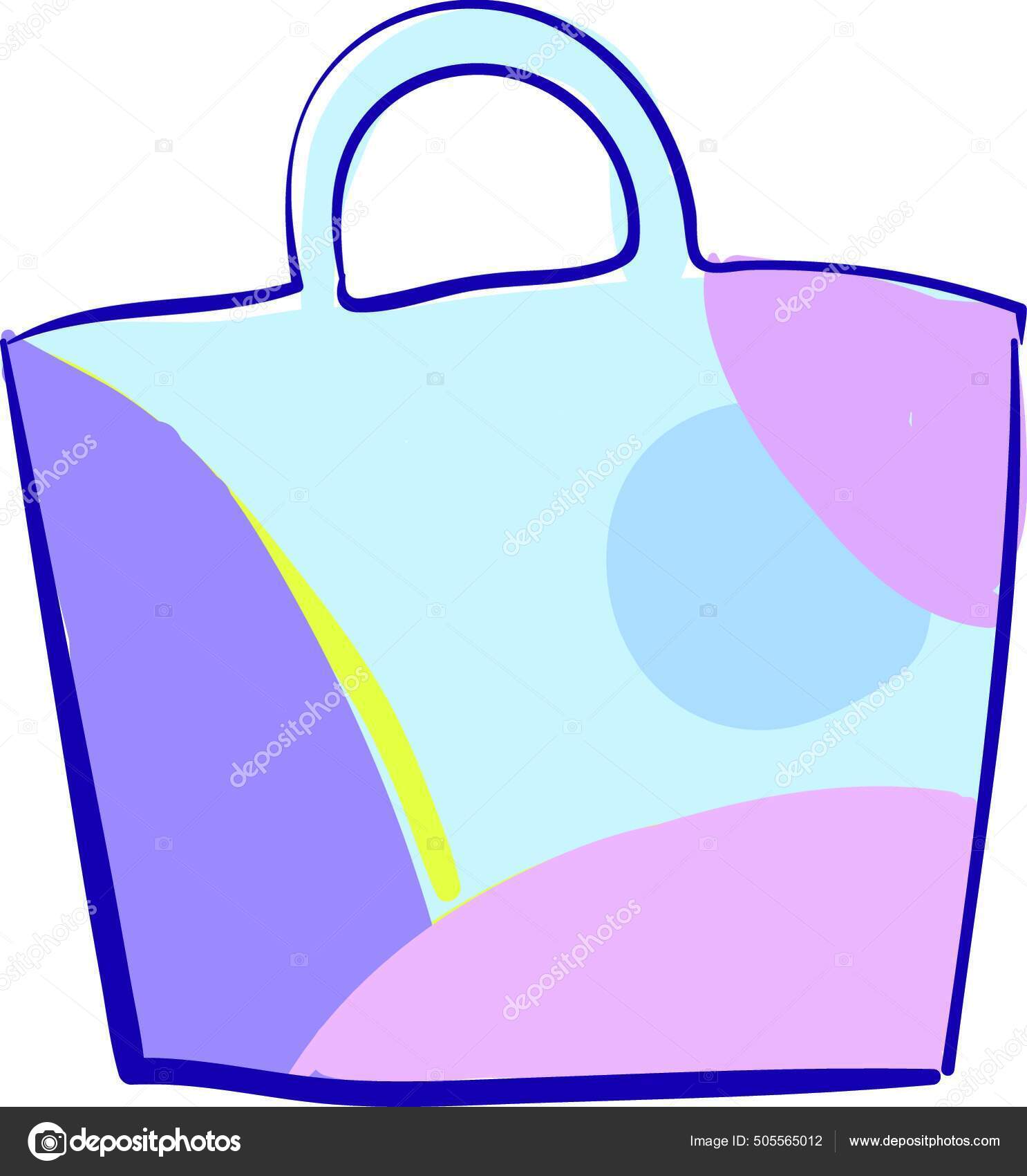 Clipart Handbag Color Vector Illustration Shopping Bag Colorate