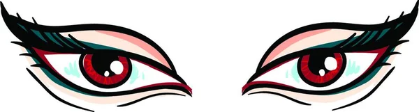 Вампирские Глаза Нарисованный Вручную Дизайн Иллюстрация Вектор Белом Фоне — стоковый вектор