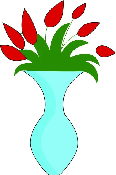 Fleurs Vase Dessin Main Illustration Vecteur Sur Fond Blanc — Image vectorielle