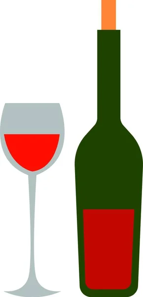 Szkło Wino Butelka Ręcznie Rysowane Projekt Ilustracja Wektor Białym Tle — Wektor stockowy