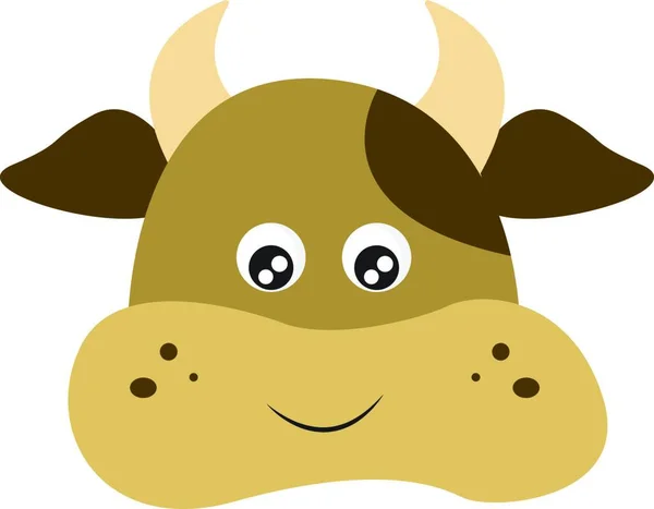 Una Vaca Gorda Color Amarillo Con Puntos Ella Que Muy — Vector de stock