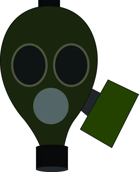Een Groot Gasmasker Groene Kleur Die Het Gezicht Volledig Zal — Stockvector