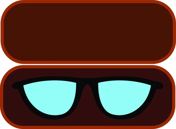 Nuevo Azul Gafas Caja Que Está Abierta Vector Dibujo Color — Vector de stock