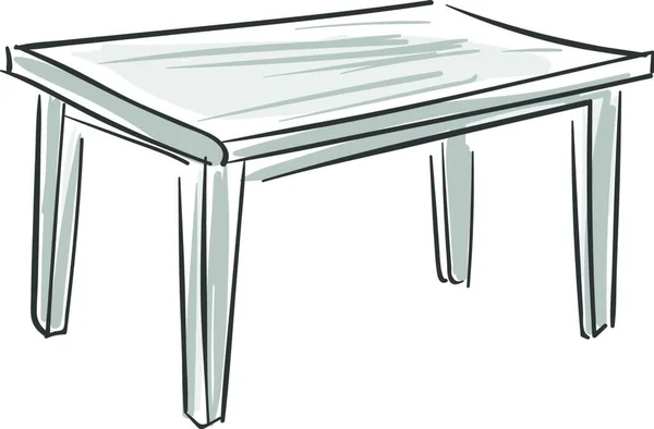 Skizze Eines Grauen Tisches Mit Vier Langen Beinen Vektor Farbzeichnung — Stockvektor