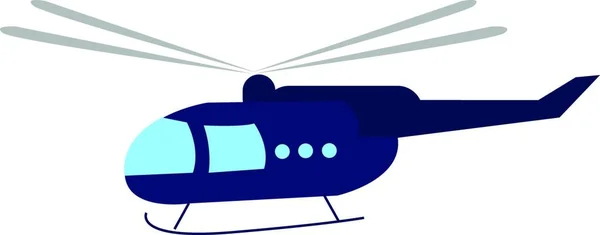 Helicóptero Azul Grande Volador Con Grandes Alas Giratorias Vector Dibujo — Vector de stock