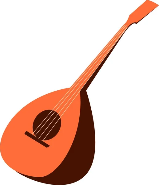 Vonós Hangszer Mandolin Áll Egy Kerek Vissza Hogy Van Egy — Stock Vector