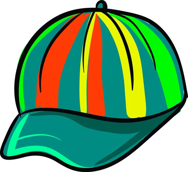 Ένα Μοδάτο Πολύχρωμο Καπέλο Για Υπαίθριες Περιπέτειες Προπόνηση Ρουτίνες Παρέχει — Διανυσματικό Αρχείο