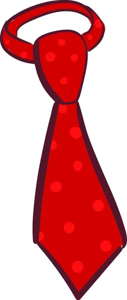 Красный Галстук Бледно Красным Пунктирным Узором Броский Дизайн Мужчин Идеально — стоковый вектор