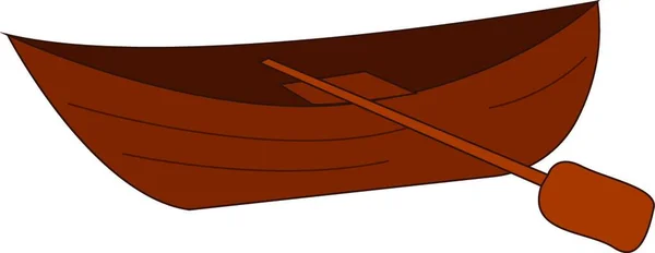 Ein Braunes Boot Mit Ruder Steht Bereit Von Jemandem Gepflückt — Stockvektor