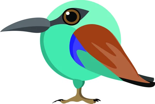 Imagen Dibujos Animados Del Pájaro Rodillo Azul Tamaño Mediano Fuerte — Vector de stock